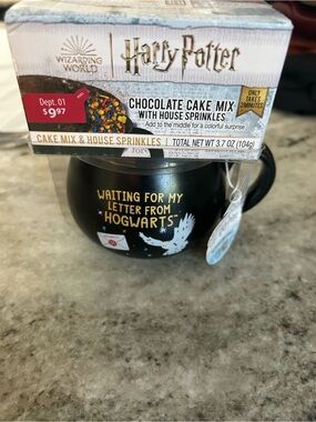 Warner Bros. Harry Potter Black Mug with Gold Lettering and White Owl Graphic